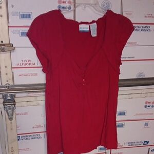 Announcements Size L Red Women's Top (SKU 559)